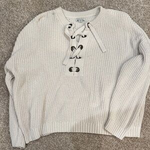 American Eagle Cream Knit Sweater